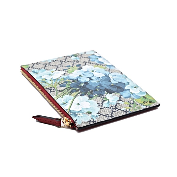 New Gucci GG Supreme Canvas Blooms Clutch/Pouch - Picture 3 of 8